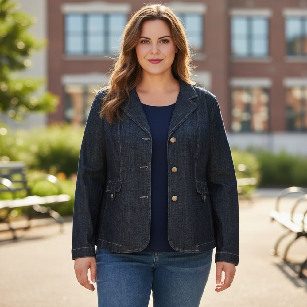 Venezia Ladies Fitted Stylish Jean Jacket Size 22/24 Everyday Perfect!